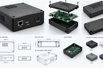 design a 3d pcb enclosure and electronic housing
