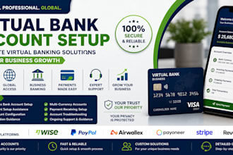 help you to setup a virtual bank account like payoneer, wise