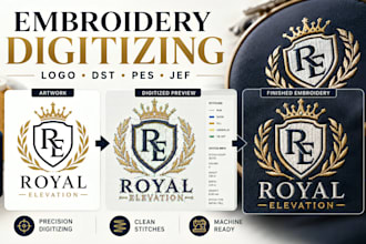 do embroidery digitizing, logo digitizing dst pes jef vp3 files