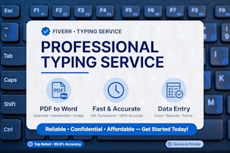 be your fast typing expert for PDF to word and document retyping