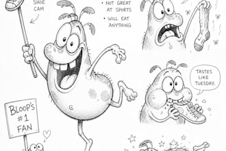 draw a cartoon characters in a funny sketch