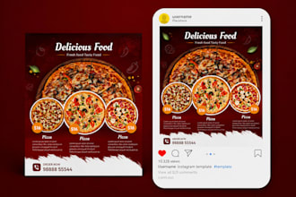 design a professional food flyer or restaurant poster
