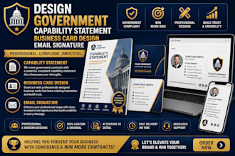 design government capability statement business card design email signature
