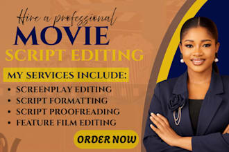edit movie script screenplay feature film tv series novel adaptation