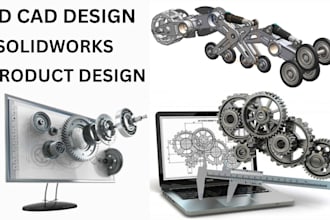 3d product cad design, industrial mechanical design step files for manufacturing