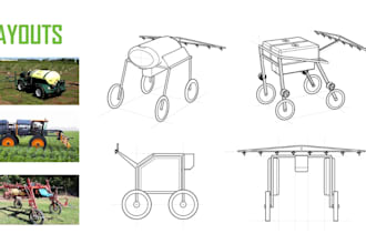 create farm robotic machine, turn concept ideas to digital prototype cad design