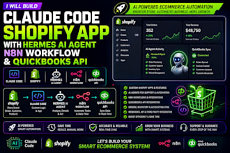 claude code shopify claude coded app hermes ai agent n8n workflow quickbook api