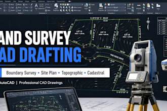 professional land survey cad drafting boundary survey and site plan