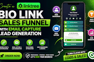 create a linktree bio link sales funnel with email capture lead generation