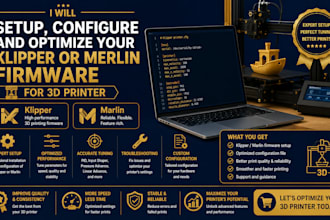 setup, configure and optimize your klipper or merlin firmware for 3d printer