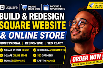 build business square website square online store squarespace redesign with SEO