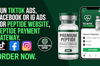 run organic tiktok ads facebook for peptide website peptide ads, kratom ads