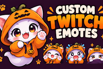 draw animated twitch emotes, sub badges for halloween twitch, vtuber, tiktok