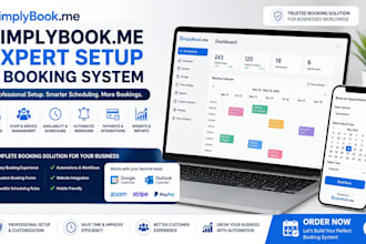 professionally set up simplybook me booking, scheduling and integrations