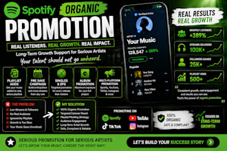 organically promote your spotify music to genuine listeners and followers