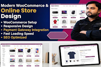 design modern woocommerce store or online shop