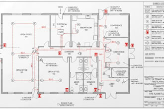 design fire safety plan, fire alarm system design, nfpa 72 layout permit drawing