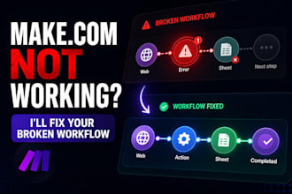 fix your make com automation and broken workflows