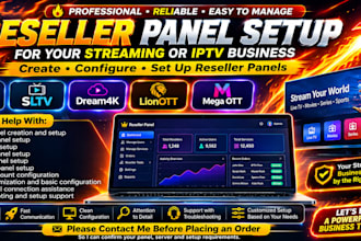 create and setup reseller panel strong8k, sltv panel, dream4k, lionott, mega ott