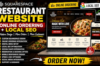 build a squarespace restaurant website with online ordering and local SEO