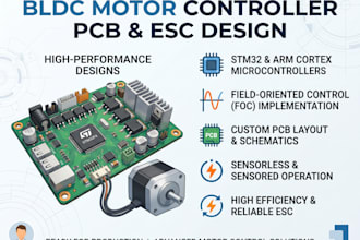 design bldc motor controller pcb, esc, foc, and stm32 motor driver