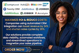 automate gohighlevel hubspot jobnimbus jobber zoho CRM acculynx sap twenty crm
