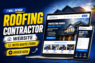 design a roofing contractor website with quote form