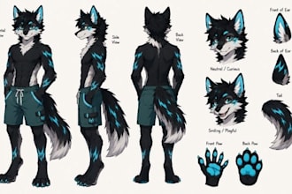 furry reference sheet furry art furry ref sheet fursona for fursuit character