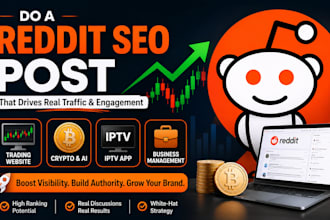do reddit SEO post for business management saas, crypto website ai app promotion