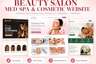 design beauty salon med spa cosmetic website