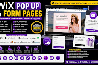 create wix popup form and landing page for leads create contact form pop up form