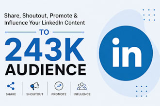 share shoutout promote influence your linkedin content to 243k USA de audience