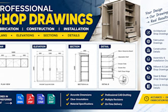 create shop drawing millwork cabinetry fabrication drawing