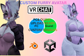 custom furry vrchat avatar anime vrc rigging toggles and expression