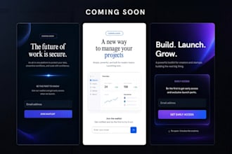 design a high converting coming soon landing page, waitlist page