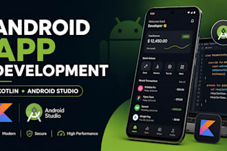create a professional android app with kotlin, firebase, API