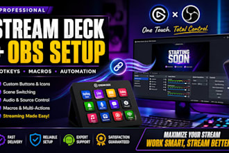 setup stream deck with obs hotkeys, scenes and custom macros
