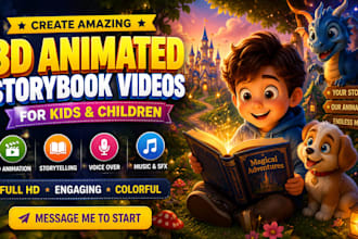 create 3d kids animation video animated storybook