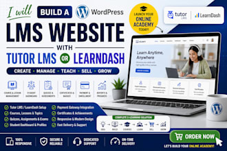 build a wordpress lms website with tutor lms or learndash