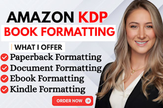 do professional amazon KDP book formatting paperback ebook layout design