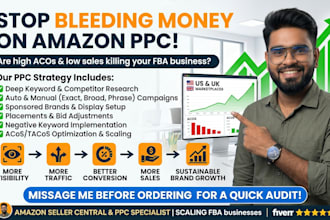 be your amazon PPC expert to lower acos and boost fba sales