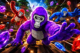 create a high quality gorilla tag gaming thumbnail fast