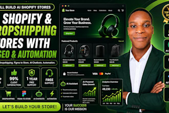 build ai shopify website or dropshipping store with ai SEO and automation