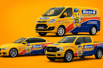 design custom car wrap, vehicle wrap, van graphics for your brand