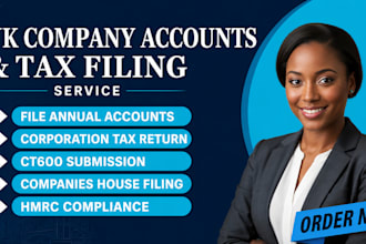 file UK company accounts, corporation tax return to hmrc and companies house