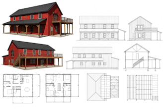 draw barndominum plans, deck architect, pole barn, house, metal building plans