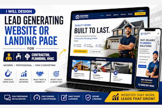 design lead generating website or landing page for contractor, plumbing, hvac