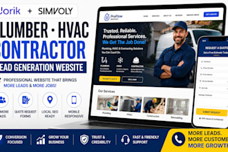 create dorik simvoly plumber hvac contractor lead generation business website