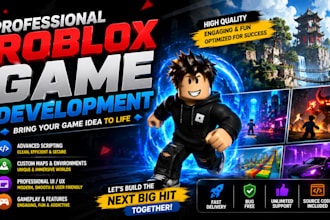 develop a complete roblox game with custom scripting and gameplay