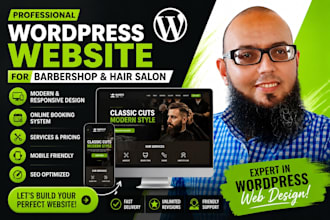 design a wordpress website for your barbershop or hair salon